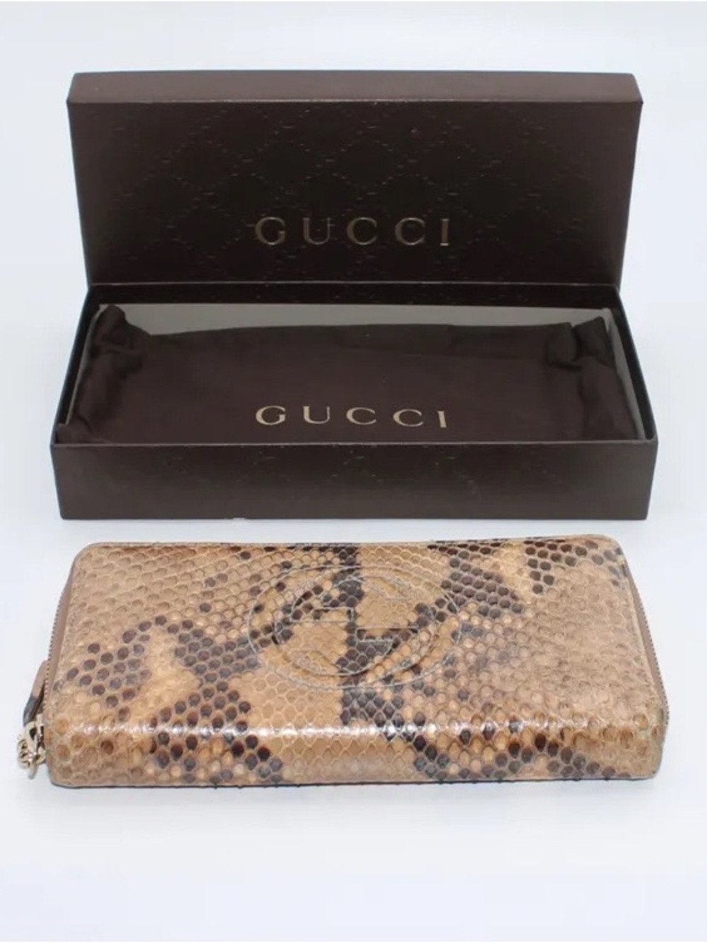 Gucci Python Interlocking G Zip Around Wallet Exotic Python Skin Multicolor Pyth